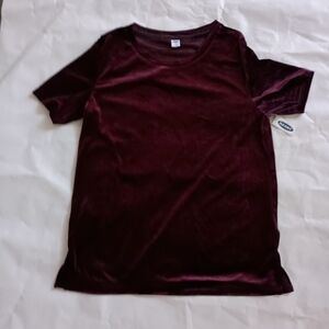 Burgundy Velvet T-Shirt